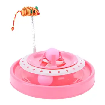 

Spring Turntable Cat Training Toy Pet Toy Cat Crazy Ball Disk Interactive Entertainment Board Play Dish Mouse Cat Toy Cat Suppli