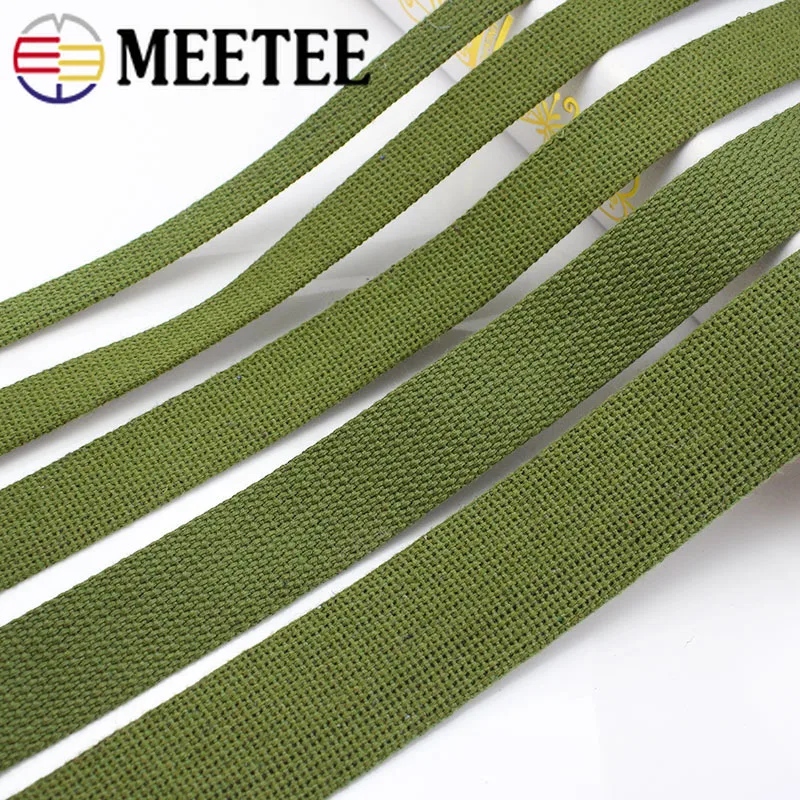 

10Yards 15/20/25/30/38/50mm Width Polyester Cotton Army Green Canvas Strap Nylon Webbing Trim Safety Strap Bags Crafts