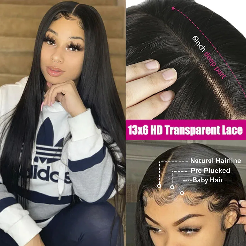 HD transparent lace front wig 
