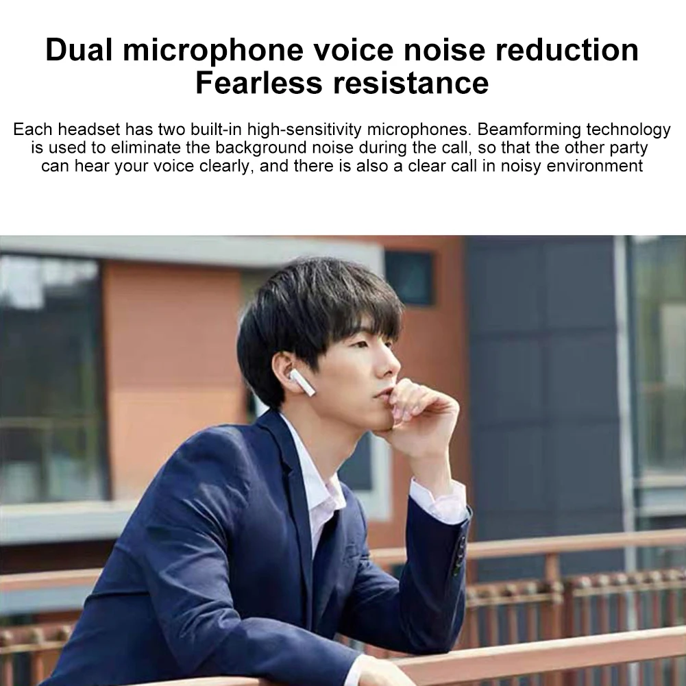Touch Control Wireless Headphones For Huawei Xiaomi TWS Bluetooth 5 0 Headsets Noise Cancelling Earbuds Air2s With Charging Case