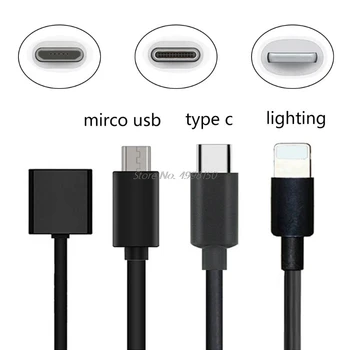 

15CM Fast Charging Cable with Micro USB/Type C/for iPhone Interface for JUUL Kit Dropship