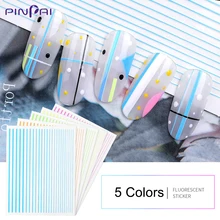 5 флюоресцентные цвета наклейки для ногтей полосатые линии наклейки для дизайна ногтей клейкие 3D ленты наклейки для дизайна ногтей Аксессуары для маникюра