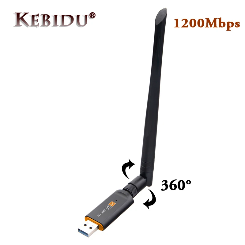 Беспроводной Wi-Fi USB Адаптер 2 4/5 ГГц 1200 Мбит/с двухдиапазонный с антенной 802.11AC