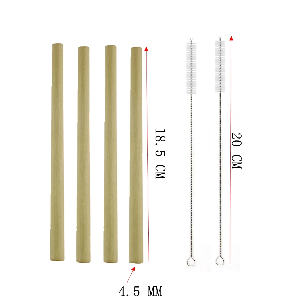 Многоразовая 4 шт./компл. полезные бамбуковая Питьевая соломинки возобновляемые источники eco-friendly вечерние Кухня с щеткой для чистки для Прямая ;