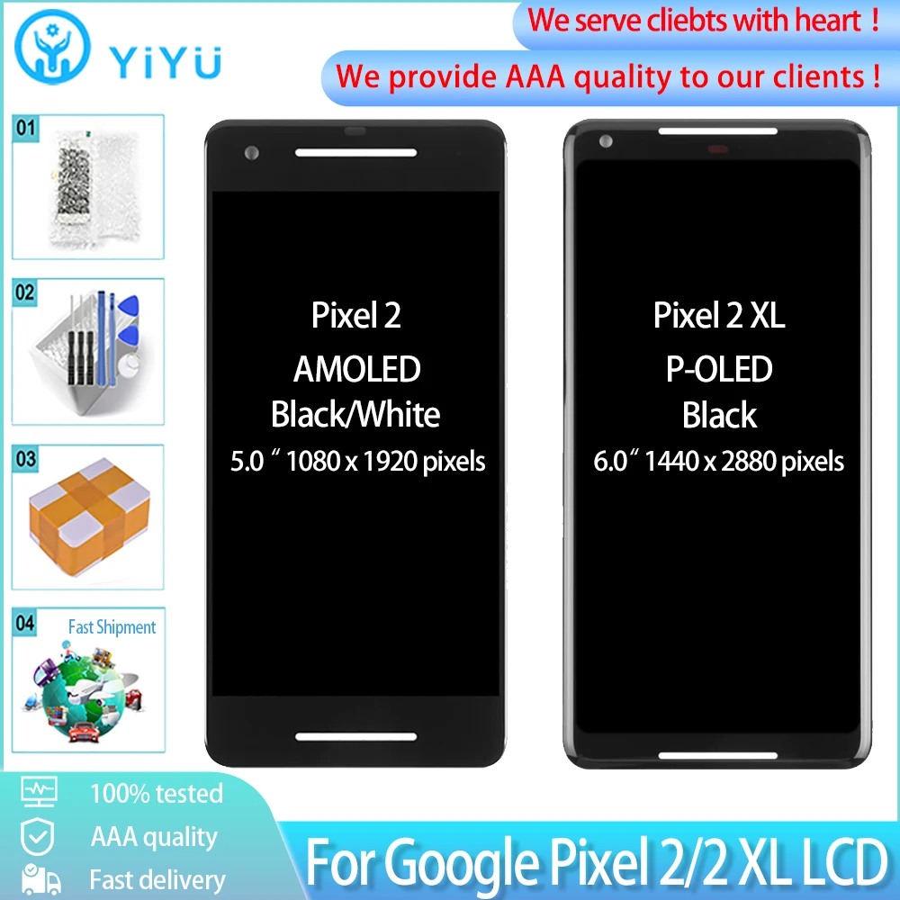 Оригинальный ЖК-дисплей AMOLED для Google Pixel 2 XL детали замены ЖК-дисплея | Мобильные