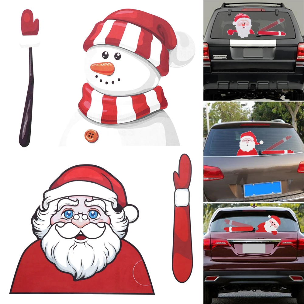 Rear Windshield Christmas Santa Claus Sticker Window Decals Car Wiper Xmas NEW