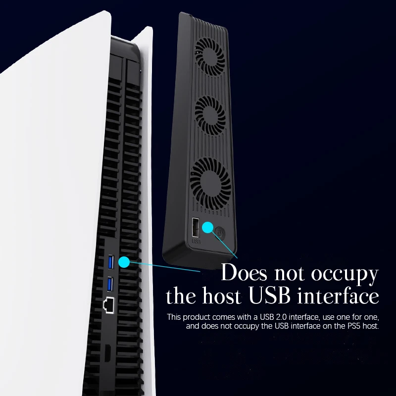 For PS5 Vertical Stand With Cooling Fan USB Controller Charger Console Charging Station Fan Cooler For Playstation 5 Games Stand