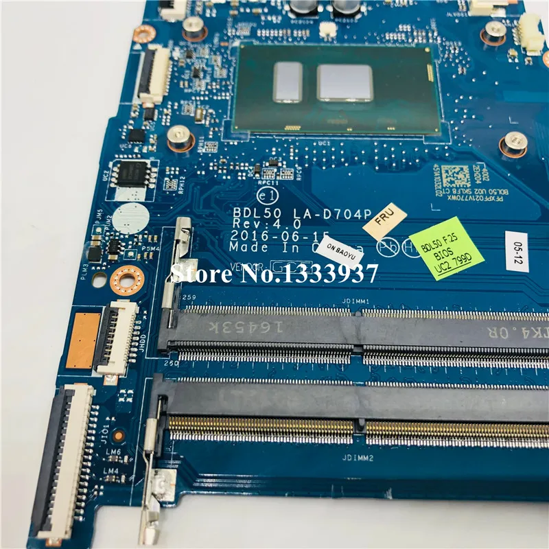 buy  BDL50 LA-D704P FOR HP 15-AY 15-AY028 Laptop Motherboard 854946-601 860168-601 With SR2EU I3-6100U D
