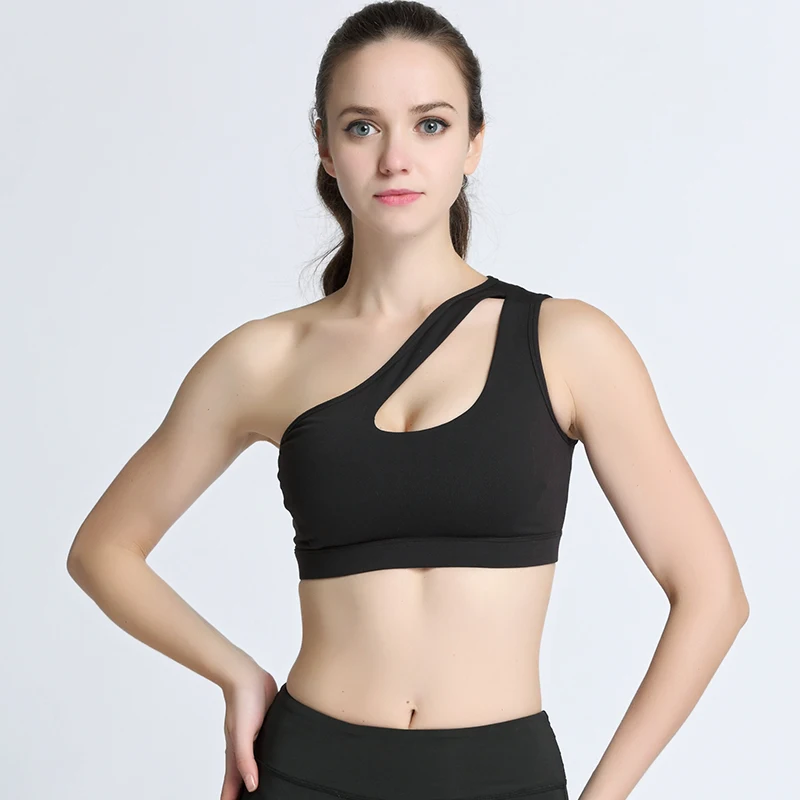 High Elasticity Hollow One-Shoulder Bra Fitness Shockproof Breathable Quick-Drying Beauty Back | Женская одежда