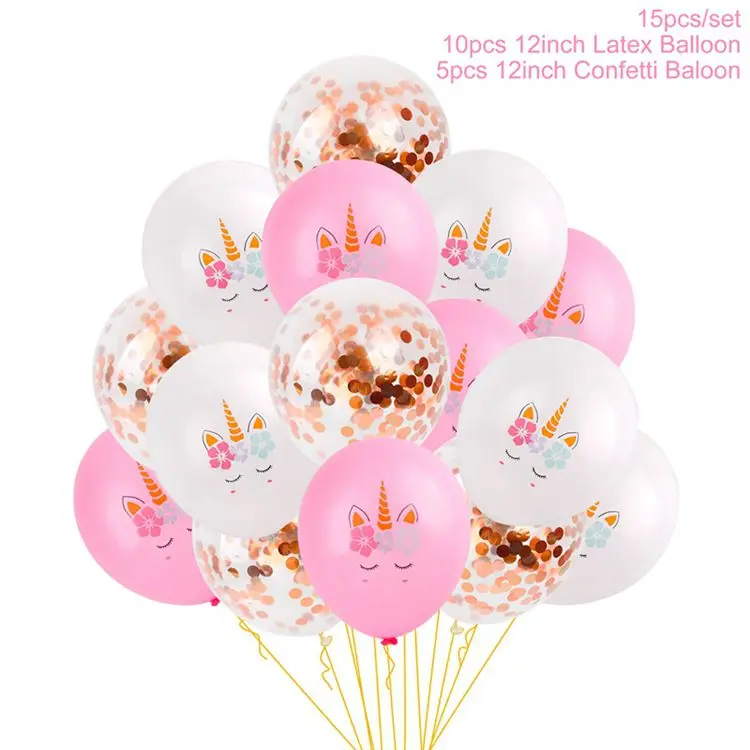 Unicorn balloon 5 FENGRISE Единорог шар Единорог украшения на день рождения 1-й 2-й 3-й шар с днем рождения Количество шариков Единорог вечерние принадлежности - Цвет: Unicorn balloon 5