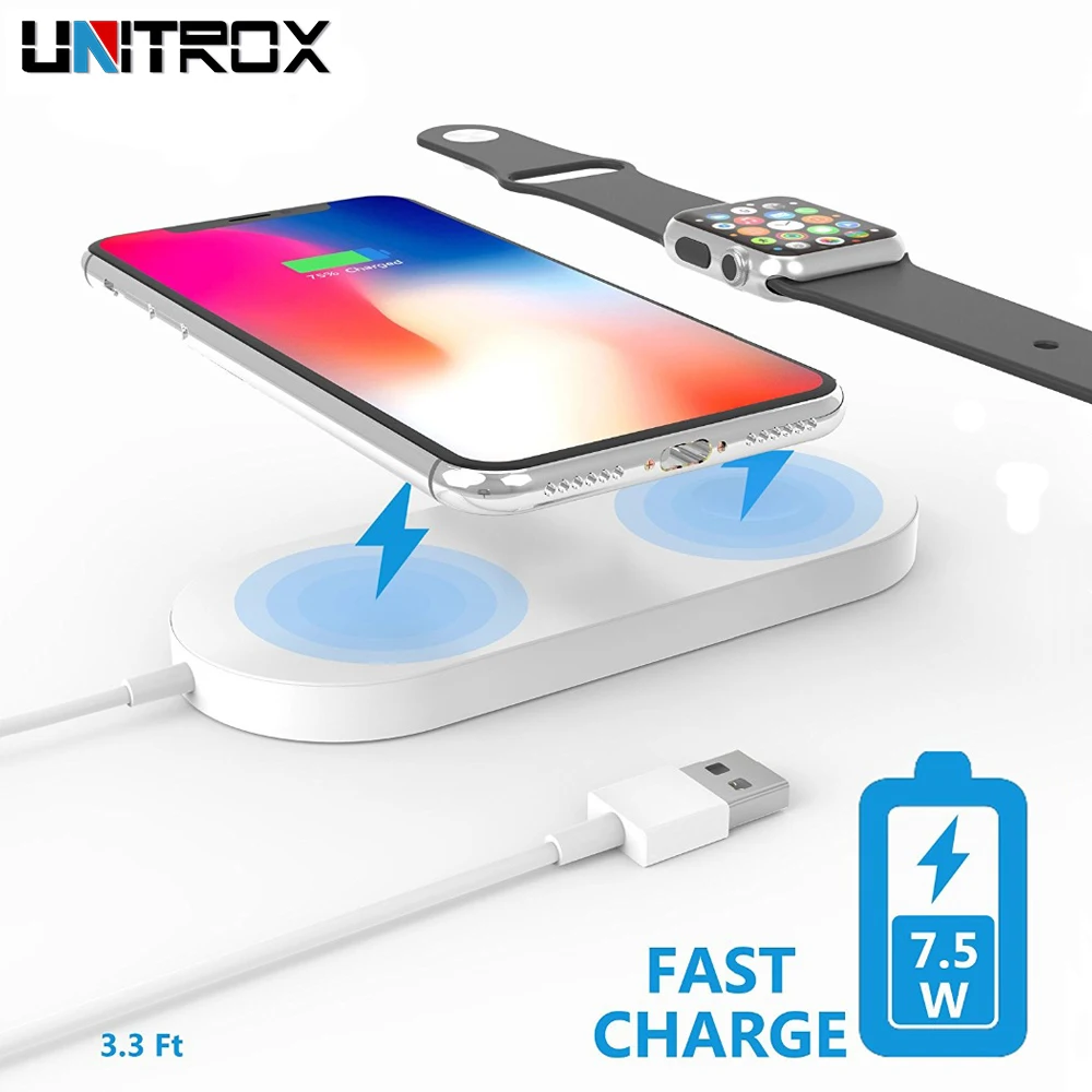  2 in 1 Mini AirPower Wireless Charger Fast Desk Wireless Charging Pad For Samsung Android Phone & i