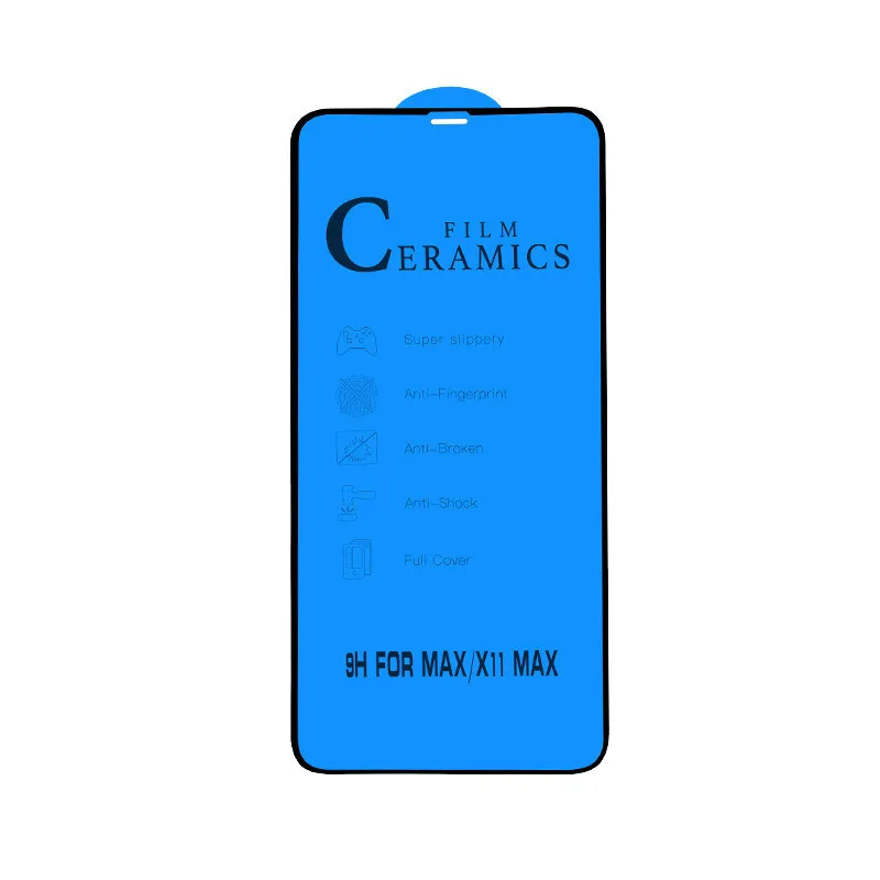 2 шт. Черная защитная пленка из керамического стекловолокна для iPhone 11 Pro Max XS MAX XR i8