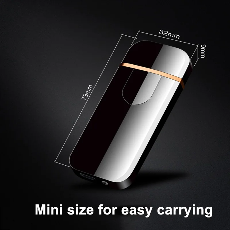 USB Зажигалка отпечатков пальцев сенсорные умные зажигалки Электрический заряжаемый без огня сигарета воспламенитель мини ветрозащитный 50 шт./партия