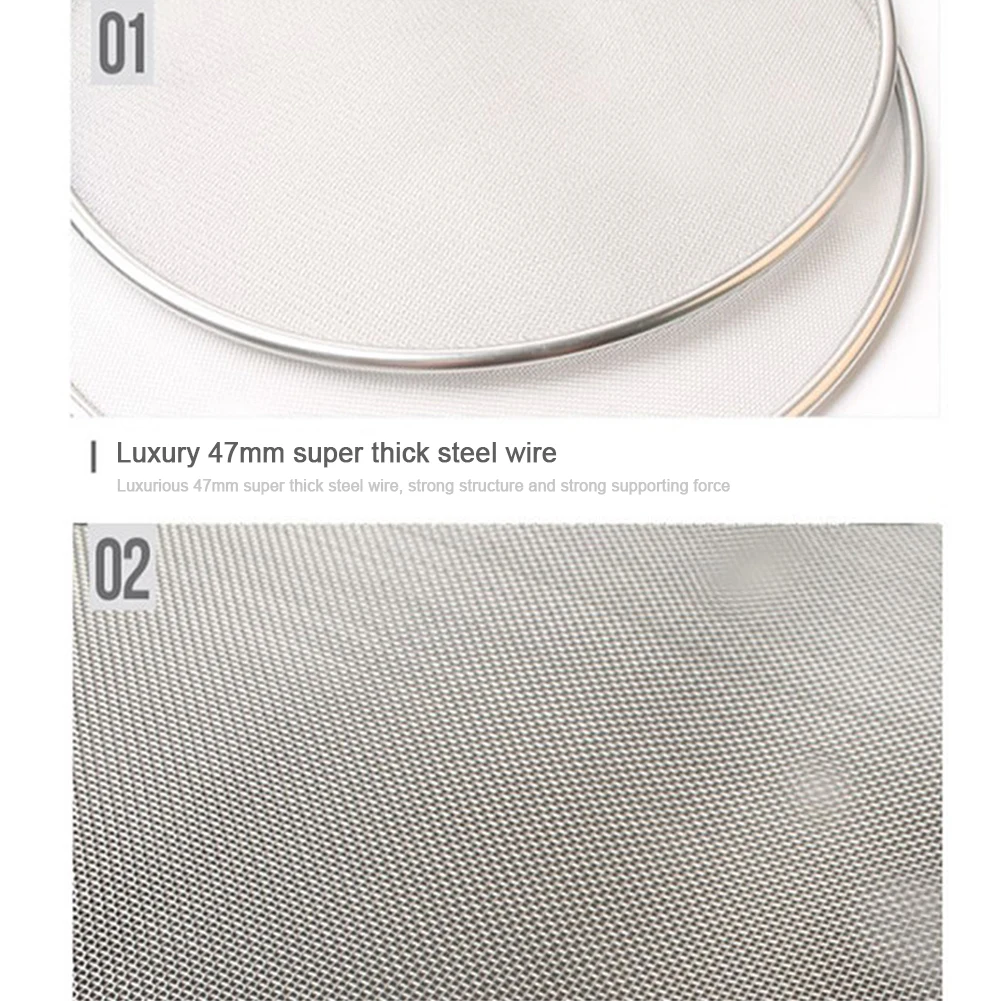 19/21/23/25cm Air Fryer Accessories Stainless Steel Oil Splatter Screen Anti Grease Splash Scald Proof Frying Pan Cover