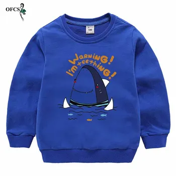 

New spring autumn leisure cartoon printing T-shirt, boys long sleeve round collar jumper, girl candy color fleece, retail