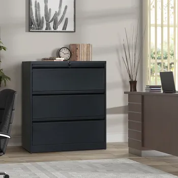 

Office Letter Legal Files Huge Storage Metal Black Drawer Lateral Filing Cabinet