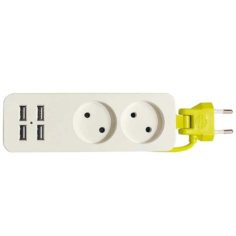 Штепсельная Вилка европейского стандарта, 4 Usb кабель для подключения к сети 2 AC Порты и разъёмы съемная плата Multi-Функция Круглый штекер Европейского Стандартный штепсельной вилки