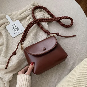 

Mini Crossbody Bags for Women 2020 Woven Strap Flap Summer Handbags PU Leather Shoulder Bag Sac A Main Femme Messenger Bag
