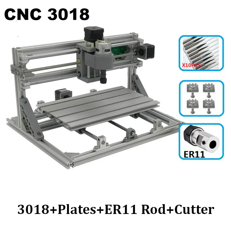 Фрезерный станок ER11 CNC 3018 Pro с автономным контроллером 3 оси лазерный