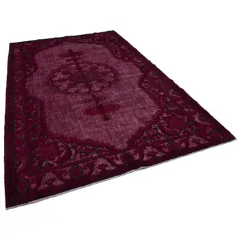 

203x308 Cm Red Handmade Over Dyed Rug-7x10 Ft