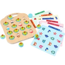 Jeu de mémoire Montessori en bois pour enfants, puzzle 3D, jeu d'interaction familiale, éducatif et décontracté