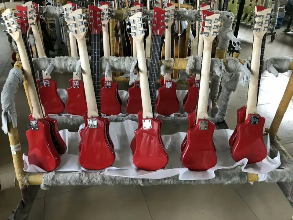 Weifang Rebon 6 струнная мини электрическая гитара для путешествий в трех