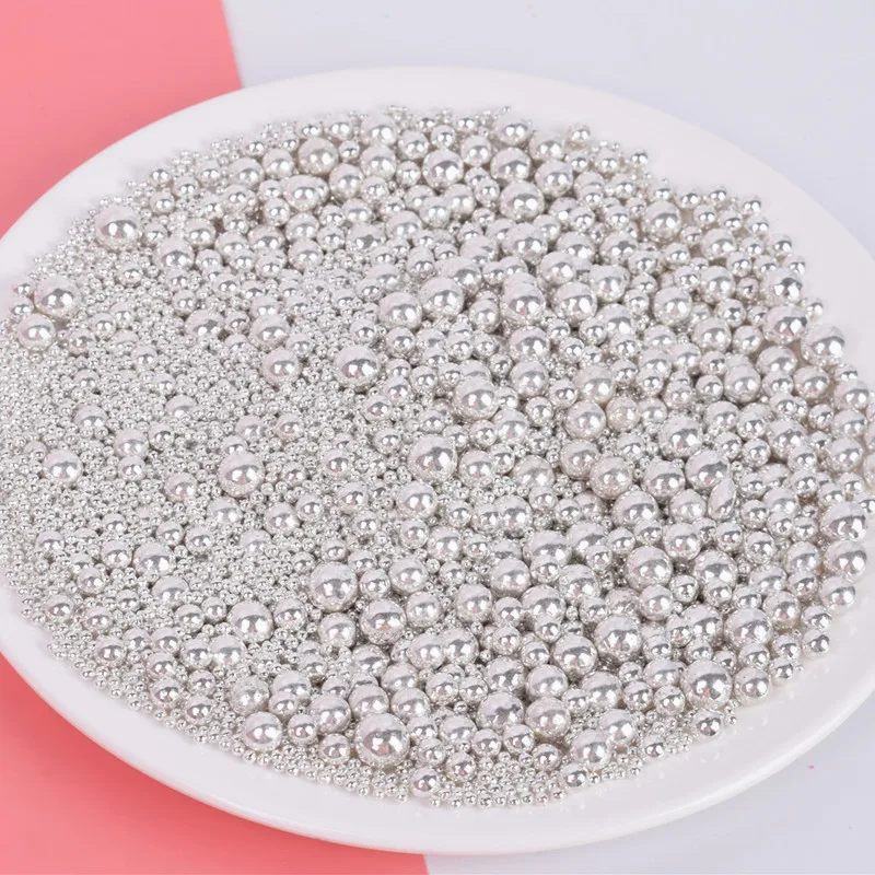 

500g Sugar Pearls Silver Pastel Cupcake Sprinkles For Baking Dessert Cake Decorating Tools Jimmies Sparkling Sugars
