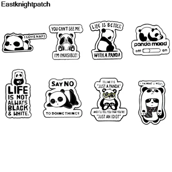 

12pcs/lot E1918 Cartoon Cute panda Animal Figure Metal Enamel Pins Collar Pin Brooches for Women Men Brooch Badge Lapel Jewelry