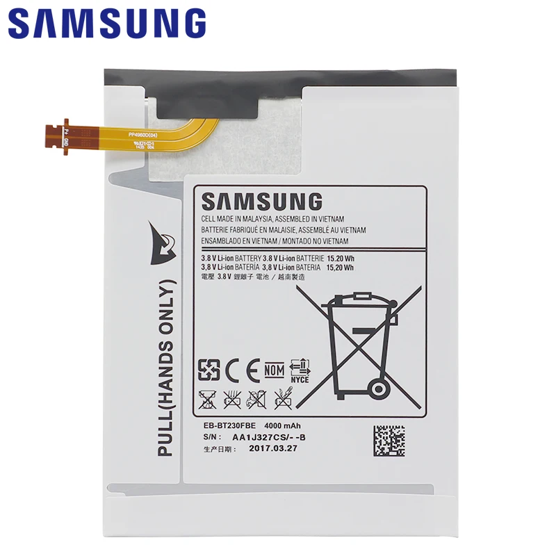 Samsung планшет Батарея EB-BT230FBE 4000 мА-ч для samsung Galaxy Tab 4 7,0 7," T230 T231 T235 SM-T230 SM-T231 SM-T235