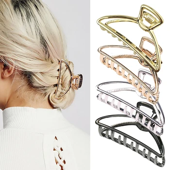 

Fashion Metal Matte Hairclaw Hair Claw Clip Clamp Accessories for Women Girls Ladies Party Prom Office Travel Daily Use