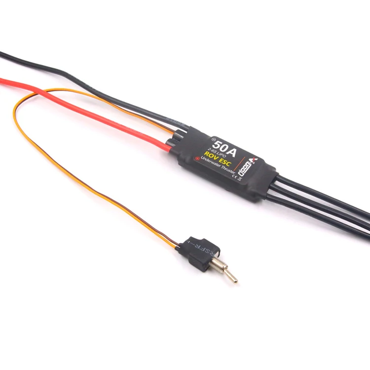 

24V Underwater Thruster ESC 2-6S 50A Brushless Drive ESC With Switch Power-on to No PWM Signal Remote Throttle for ROV Industria