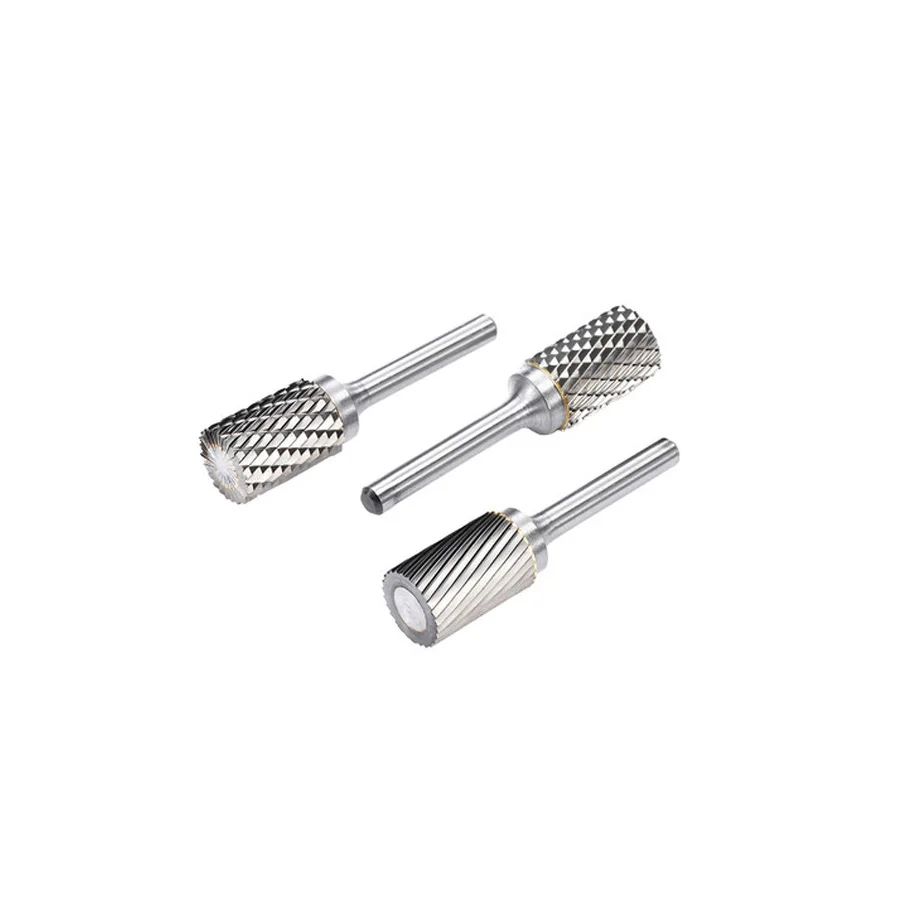 Carbide Rotary File Metal Cylindrical Tungsten Steel Grinding Head A/AE/AX/AEX 6mm Single And Double Slot Column Milling Cutter