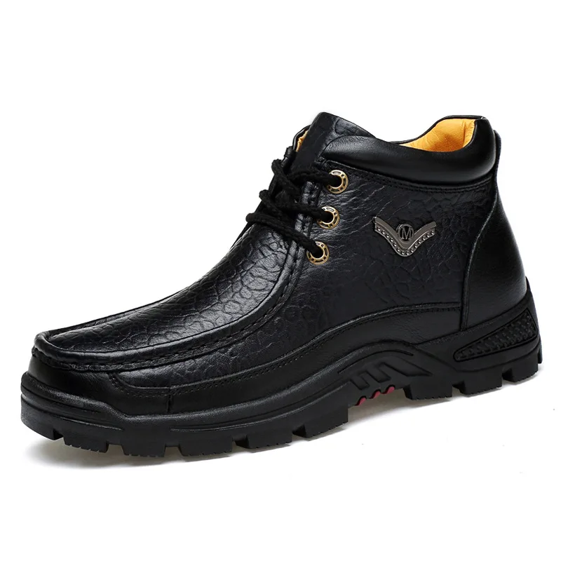 

Men's Boot Men's Warm Boots Big Head Workwear Martin Boots Men's Korean-style Man's Leather Boots England Cotton Boots Men's