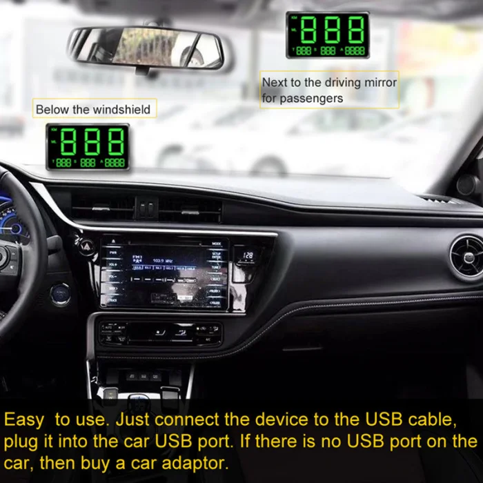 Дропшиппинг цифровой GPS Спидометр HUD миль/км/ч, показывающая превышение скорости Предупреждение для автомобилей мотоциклы OE88