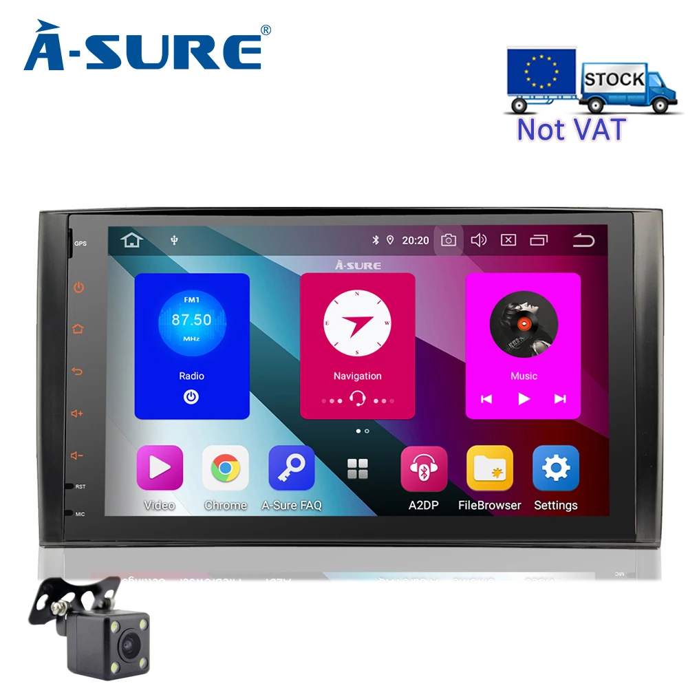 

A-Sure 2 DIN 8 Core 4GB RAM Android 9.0 Car Auto Radio GPS DVD Player Stereo For Mercedes-Benz A/B Sprinter Vito Viano VW Crafte