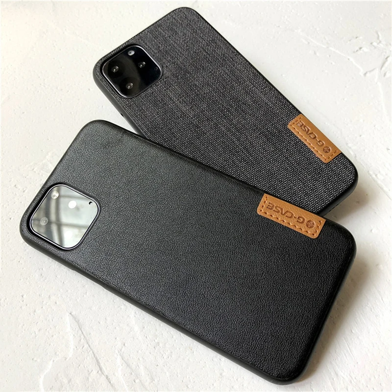  wlzcyhbd Genuine Leather Business Thin Phone Cases For iPhone 11 Pro Max X Xr Xs Max 7 8 Plus Denim