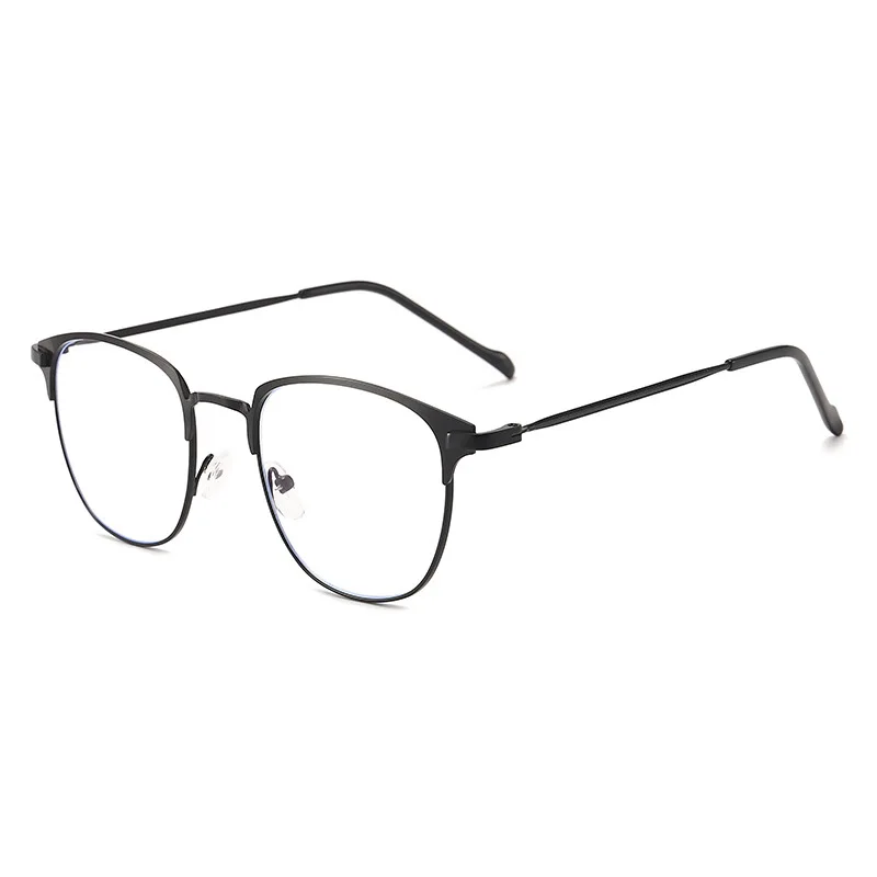 blue light filter glasses 2021 Fashion unisex square Plain glasses for men women Metal frame glasses for party eyeglasses Gentle Black eyebrow frame blue blockers