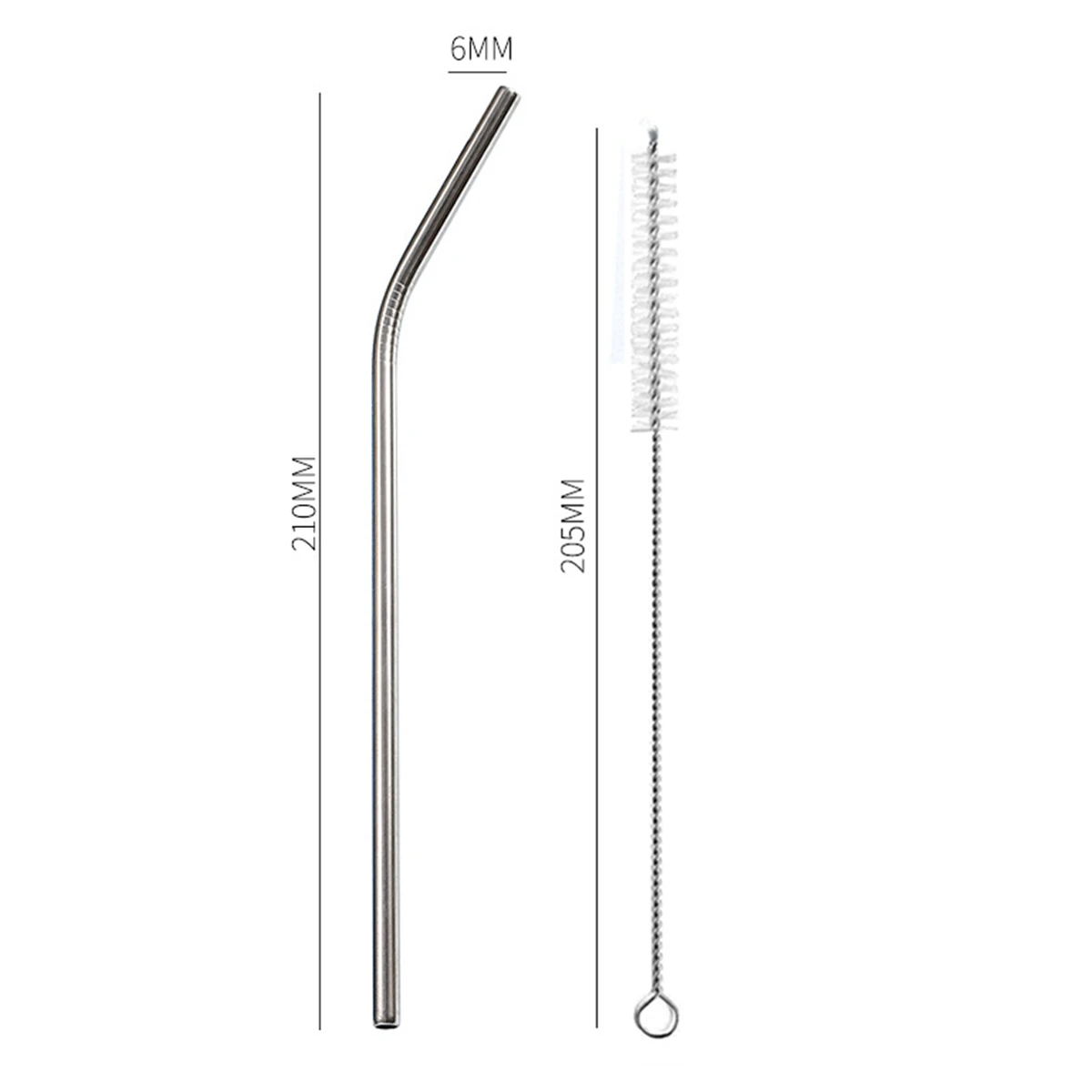 Eco-Friendly Reusable Stainless Steel Drinking Straw with Cleaning Brush, Dishwasher Safe