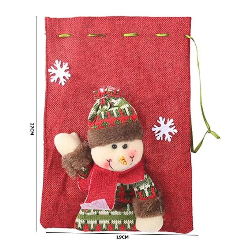 Рождественское Белье Drawstring яблоко мешок детей конфеты подарочные коробки для хранения, домашний декор