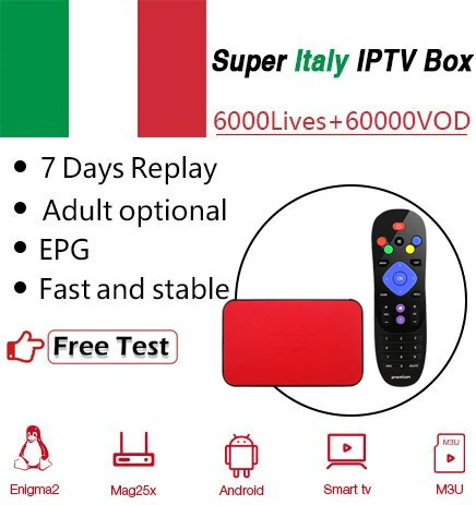 IPremium Android tv Box+ IP tv Италия для взрослых Albania Германия Великобритания Европа IP tv m3u mediaset premium 6000 Live Sports+ VOD Smart tv Box