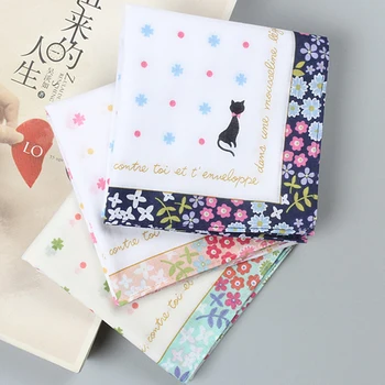 

3pcs Women Cotton Print Hankerchiefs/ Hanky/ Kerchiefs/ Pocket Square, 40 x 40cm