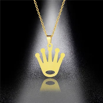

Crown Pendant 316 Stainless Steel Necklace Female Ins Tide Net Red Simple Light Luxury Crown Pendant Girlfriends Lover Gift