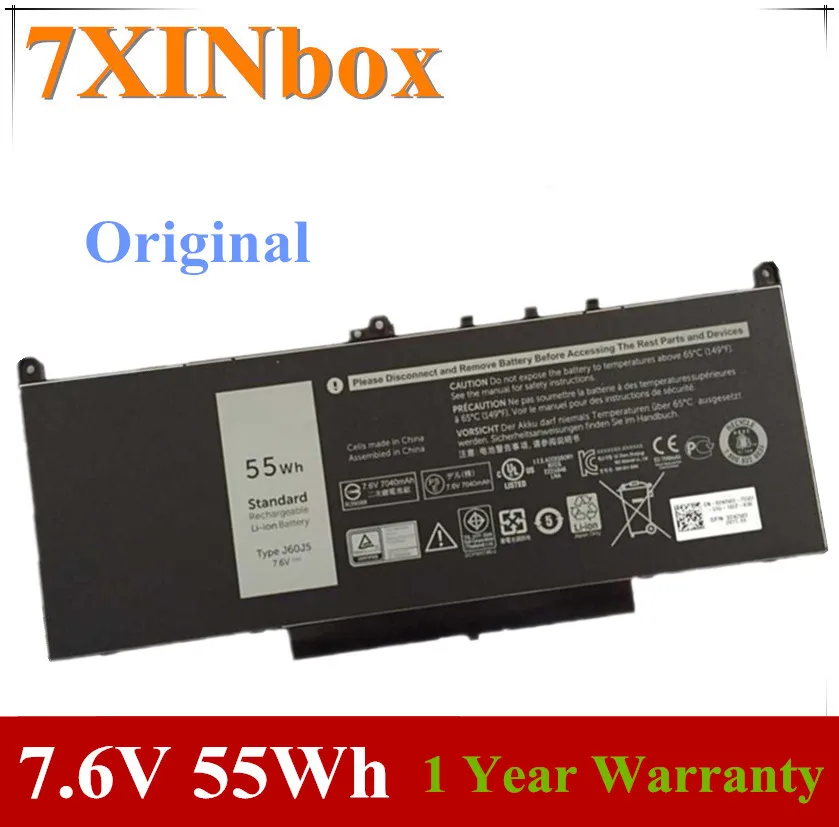 7Xinbox 7.6V 55Wh Batteria Del Computer Portatile Originale Mc34Y 242Wd 1W2Y2 J60J5 Per Dell Latitude E7270 E7470 Del Computer Portatile Tablet