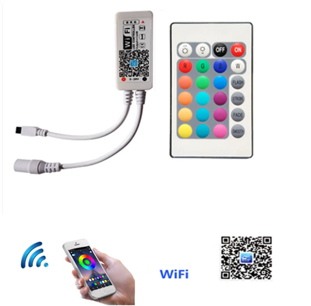 Контроллер RGB с 24 клавишами Wi-Fi 5-12 В постоянного тока пульт дистанционного