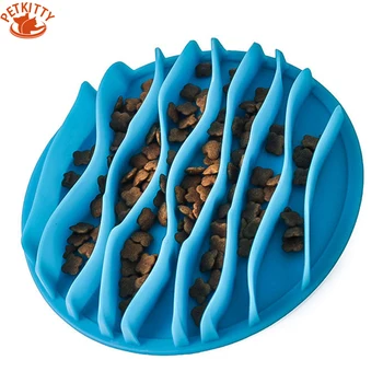

Petkitty Plastic Funny Pet Bowls Dog Slow Feeder Anti Choke Puppy Cat Dogs Feeding Dish Wave Plate Pet Feeding Products Dog Bowl