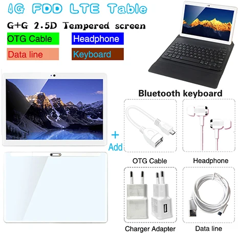 MTK 6797, десять ядер, 1920x1200, ips, 8 Гб ram, 128 ГБ rom, Android 9,0, детский планшет, ПК, двойное закаленное стекло, экран - Комплект: 4G BHT keyboard