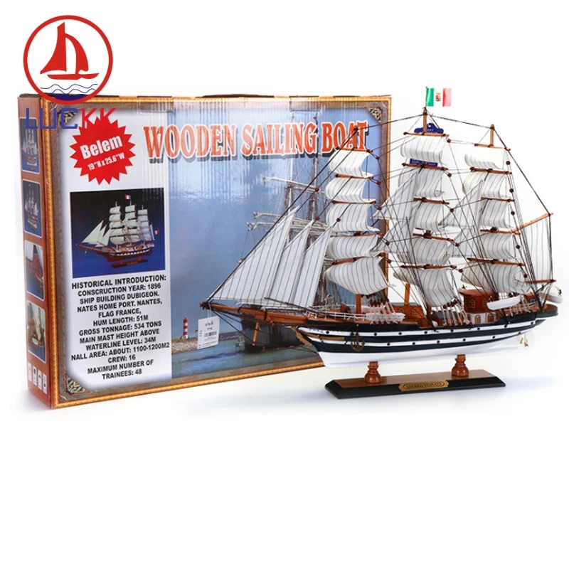 LUCKK 65 см AMERIGO VESPUCCI деревянная модель парусной лодки современный домашний интерьер украшения аксессуары ручной работы корабль игрушки орнамент