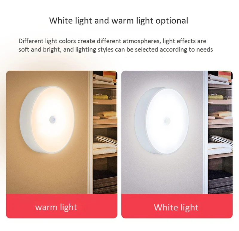 Charging Night Light Intelligent Motion Sensor Light USB Cabinet Light Human Body Induction Closet Light 400mAh Bedroom Stairs unicorn night light