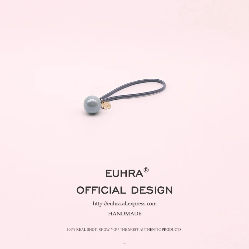 Эластичные резинки для волос EUHRA, 6 цветов, яркие цвета, расшитые бисером, с золотыми эластичными волосами для женщин и девочек, детские резинки для волос - Цвет: Color 6