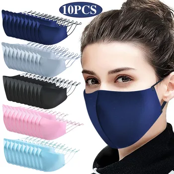 

10PCS Adults Facemask Reusable Face Mask Washable Mouth Mask Breathable Face Shield Windproof Cloth Face Shield mondmaskers